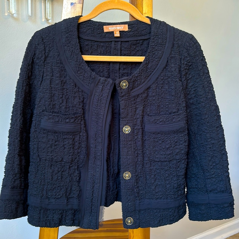 Ellen Tracy Black Blazer Jacket sz4